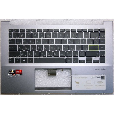 Keyboard Asus S433, X421, Vivobook 14 M433IA серый русифицированный (G1AS19G50U, 39XKSTAJNG0)+Topcase