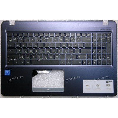 Keyboard Asus F540BA, F540UA, X540BA, X540UA, X540UB темно-синий,  русифицированный  (90NB0HF1-R31RU3, 12626151-00, 13NB0HE7AP0101, 13NB0HE7P01014, 0KNB0-610TRU00, 36KJDTAJN00)+Topcase