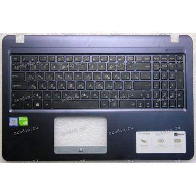 Keyboard Asus F540BA, F540UA, X540BA, X540UA, X540UB, X540UB темно-синий русифицированная (13NB0HE7AP0101)+Topcase