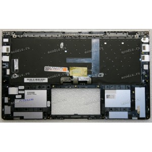 Keyboard Asus UX433FN-2S  серебристый металлик, русифицированная (90NB0JQ4-R31RU0, 13N1-60431, 9Z.NFKLN.1011) + Topcase