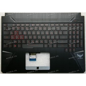 Keyboard Asus FX505GE-1C чёрный матовый, русифицированная  (90NR00S3-R32RU0, 13NR00S3AP0311, 13N1-5JA0A01,  13N1-5JA0701) + Topcase