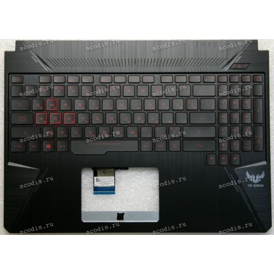 Keyboard Asus FX505GE-1C чёрный матовый, русифицированная  (90NR00S3-R32RU0, 13NR00S3AP0311, 13N1-5JA0A01,  13N1-5JA0701) + Topcase