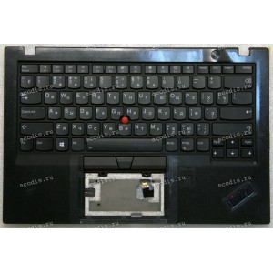 Keyboard Lenovo ThinkPad X1 Carbon Gen 6th чёрная, матовая русифицированная (01YR591, 01YR555, 15427507, PK1316R2B06, SN20P38728, YD84, 9BD002Y, V160520CS1, YD2-RU, 8SSN20P38728S, AM16R000300, DA30000KX30, SC10Q59879, EX480_FPCCLICKPAD_FPR_NON-NFC) c подс