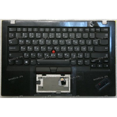 Keyboard Lenovo ThinkPad X1 Carbon Gen 6th чёрная, матовая русифицированная (01YR591, 01YR555, 15427507, PK1316R2B06, SN20P38728, YD84, 9BD002Y, V160520CS1, YD2-RU, 8SSN20P38728S, AM16R000300, DA30000KX30, SC10Q59879, EX480_FPCCLICKPAD_FPR_NON-NFC) c подс