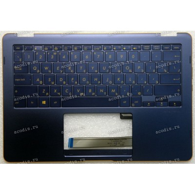 Keyboard Asus UX370UAF-1F, UX370UAF-1F-1A тёмно-синий русифицированный (90NB0EN1-R30200, 102-016N2LHC01C, 13N1-1VA0L11)+ Topcase