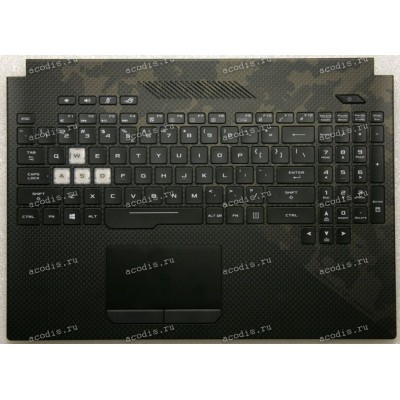 Keyboard Asus GL504GS-1A чёрная матовая нерусифицированная (90NR00L1-R31UI0, 13N1-56A0241, 13NR00L1AP0151)+ Topcase 