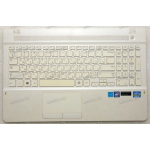 Keyboard Samsung NP270E5E-X06RU + topcase (p/n: BA75-04585C) (//RUO) русифицированная UNIT-HOUSING_TOP;LAMPARD-15,PC/ABS,WHITE