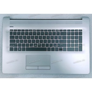 Keyboard HP ProBook 470 G7, 17-by, 17-ca серебристый металлик чёрная русифицированная с подсветкой (L91024-251, 6037B0144622, L81042-251, L83727-251, 6037B0144722, TCAQX101CYL, L20192-251, L83728-251, 2H1719-05330H, 2H1719-05330I, 2B-BBK16I600, 2B-BBK1616