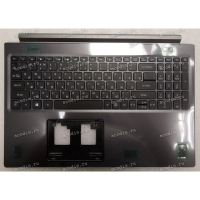 Keyboard Acer Aspire 7 A715-41G чёрная, русифицированная с подсветкой (6B.Q8LN2.005, 6BQ8LN22005) + topcase русифицированная original