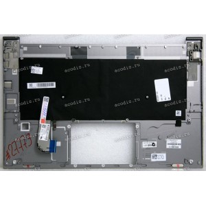 Keyboard HP Zbook Studio G7, G8 (M14608-251, 7H2090, M15921-251, 71NIZ132252, AM2VB000320, PK132VB1B05, SG-A2210-XAA, SN7190BL) русифицированная чёрная матовая в тёмно-серебристом топкейсе с подсветкой