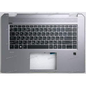 Keyboard HP Zbook Studio G5, G6 (L30668-251, SG-91600-XXA, SN6173BL, SIKA EXW170010912003C) русифицированная чёрная матовая в тёмно-серебристом топкейсе с подсветкой