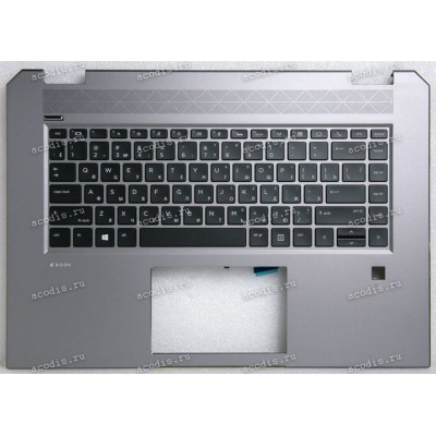Keyboard HP Zbook Studio G5, G6 (L30668-251, SG-91600-XXA, SN6173BL, SIKA EXW170010912003C) русифицированная чёрная матовая в тёмно-серебристом топкейсе с подсветкой