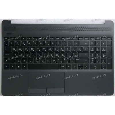 Keyboard HP 250 G8, 255 G8 (M31099-251, 7H21C0, 71NHH732021, M34617-251, AM2H8000100-KFC1, AP2H8000E60, 2H-ABKRUC23211, PK132H74A05, SB550A-73H3, 2H2019-01330I) русифицированная чёрная матовая в тёмно-серебристом топкейсе HPI SPS-TOP COVER DAS W/KBD JTB R