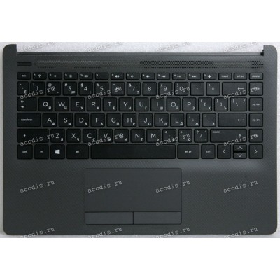 Keyboard HP 240 G8, HP 245 G8 (M23367-251, 6070B1751305, 6037B0155522, L89035-251, HPM16L93SU39302, HPM16L9, 2H1719-052330F, SB550A-73H1) русифицированная чёрная матовая в тёмно-серебристом топкейсе SPS-TOPCOVER W/KB JTB ISK STD TP RUSS