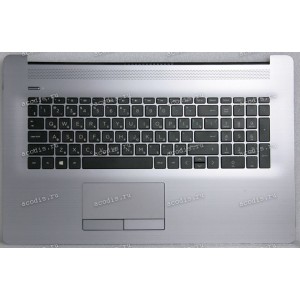 Keyboard HP ProBook 470 G7, 17-by, 17-ca серебристый металлик чёрная русифицированная БЕЗ подсветки (L91025-251, L20192-251, L22750-251,L88728-251,  6037B0144622, 6037B0144722, 2B-ABK16I600, 2B-ABK161600, ABK16I610, 2B-ABK161610, L81042-251, L83727-251, L