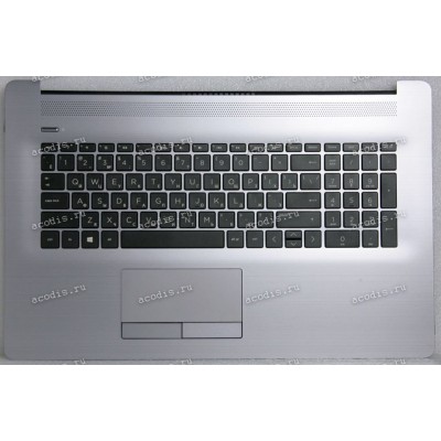 Keyboard HP ProBook 470 G7, 17-by, 17-ca серебристый металлик чёрная русифицированная БЕЗ подсветки (L91025-251, L20192-251, L22750-251,L88728-251,  6037B0144622, 6037B0144722, 2B-ABK16I600, 2B-ABK161600, ABK16I610, 2B-ABK161610, L81042-251, L83727-251, L