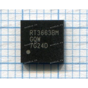 Микросхема RichTek RT3663B, RT3663BC, RT3663BCGQW WQFN-52L (Asus p/n: 06095-02220000) OFN Dual-Output PWM Controller with 3 Integrated Drivers for AMD NEW original