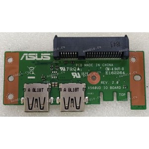 USB & HDD SATA board Asus X560UD (p/n 90NB0IP0-R10011, 60NB0IP0-IO1030) REV:2.0 USB & HDD SATA board Asus X560UD (p/n 90NB0IP0-R10011, 60NB0IP0-IO1030) REV:2.0