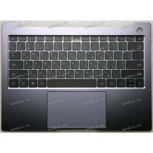 Keyboard Huawei Honor MateBook 14 i5 KLVD-WFH9 серая, русифицированная (02354FUU , SH001104S30040220, 0901090109NA0910, KSL51661TRE, 44H99TCHUMC, 11P0009030, SB972B-12H0HM L, SB9728-12H0HM L, 02353VTR, PMC0AK03YK, 99-218GLM2C-4048NFL-TR8-T(DF))+Topcase
