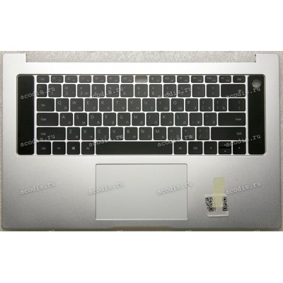 Keyboard Huawei Honor MagicBook PRO 7NM HLYL-WFQ9 серебристая, русифицированная (02354BTG , 2H-BCQRUH80121, CGH37H97TC0030, SB971D-12H OH N, TEE37H97TC0030)+Topcase