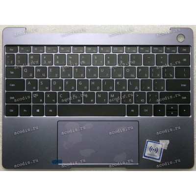 Keyboard Huawei Honor MateBook 13 AMD HN-W19R тёмно-серая, русифицированная (02353QTY, 9Z.NEWBH.00R, NSK-350BQ, 6K+NEW1L.00A, API08KA01YD, SB963C-12H0HM L)+Topcase