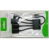 Кабель Micro USB 3.1 Type С male (штекер, папа) (USB-CM micro) 24 pin Charger HUB -> 3 шт * USB type A female (гнездо, мама) + 1 шт * Micro USB female (гнездо, мама) и переключатель I / II