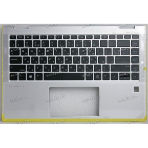 Keyboard HP EliteBook x360 1040 G4, x360 1040 G5, x360 1040 G6 (L66882-251, 6070B1611001, 6037B0158922, 2H-BAZRUI64312, L41041-251, 6037B0149022, 6070B16I1001, L41040-251, 6037B0149122, 2B-BAZ16I600, 2B-BAZ161600)+Topcase чёрная матовая в серебристом топк
