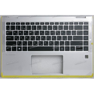 Keyboard HP EliteBook x360 1040 G4, x360 1040 G5, x360 1040 G6 (L66882-251, 6070B1611001, 6037B0158922, 2H-BAZRUI64312, L41041-251, 6037B0149022, 6070B16I1001, L41040-251, 6037B0149122, 2B-BAZ16I600, 2B-BAZ161600)+Topcase чёрная матовая в серебристом топк