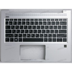 Keyboard HP ProBook 430 G6, 430 G7 (L44547-251, CNYAEX8I7010100390KKL, HPM18C33SUJ920, L40740-251)+Topcase чёрная матовая в серебристом топкейсе русифицированная с подсветкой