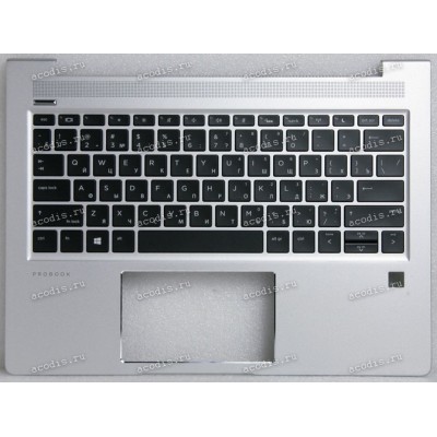 Keyboard HP ProBook 430 G6, 430 G7 (L44547-251, CNYAEX8I7010100390KKL, HPM18C33SUJ920, L40740-251)+Topcase чёрная матовая в серебристом топкейсе русифицированная с подсветкой