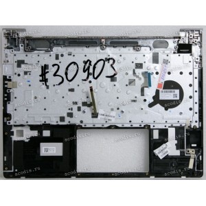 Keyboard HP ProBook 430 G6, 430 G7 (L44547-251, CNYAEX8I7010100390KKL, HPM18C33SUJ920, L40740-251)+Topcase чёрная матовая в серебристом топкейсе русифицированная с подсветкой