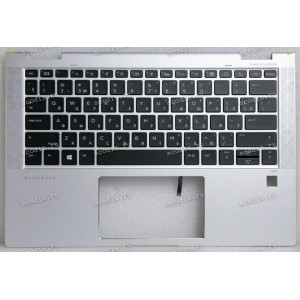 Keyboard HP EliteBook x360 1030 G3 (L31882-251, L31883-251, L31082-251, L31083-251, JTE 45Y0PTATP00, PMXAEY0P7010100390022, 2B-BB916Q110, CNYAEY0P70011093110NG, HPM16A63SUJ920, L10857-251, )+Topcase чёрная матовая в серебристом топкейсе русифицированная с