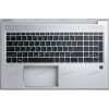 Keyboard HP ProBook 15 450 G8 (M21742-251, SG-A4310-XAA, SIKAEX8Q7032101120062, SN6195BL)+Topcase чёрная матовая в серебристом топкейсе русифицированная с подсветкой