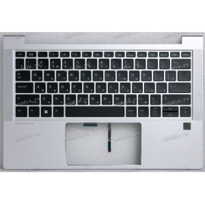 Keyboard HP ProBook 430 G8 (M24295-251, SIKAEX8P704110147001F, SG-B2810-XAA)+Topcase чёрная матовая в серебристом топкейсе русифицированная с подсветкой