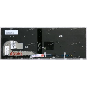 Keyboard HP EliteBook 740 G5, 740 G6, 745 G5, 745 G6, 840 G5, 940 G6 (L14378-251, SN9172BL2, SG-90410-XAA, L11308-251, 6037B0138522) чёрная матовая в серебристой рамке русифицированная с подсветкой