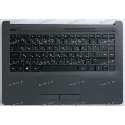 Keyboard HP 240 G7 (L44060-251, 6070B1306305, L15600-251, L23239-251, 6037B0145722, SB550A-73H0, 2H1719-05330D) русифицированная чёрная матовая в тёмном топкейсе SPS-TOP COVER DAS W/TP W/KB JTB RUSS