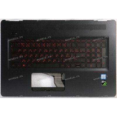 Keyboard HP Omen 17, 17-W черно-красная матовая русифицированная(EAG37006050, 862972-251)+Topcase