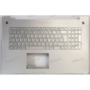 Keyboard Asus N750J серебристая, металл, русифицированная (13N0-PTA0211, 13NB0201AM0411 )+Topcase 