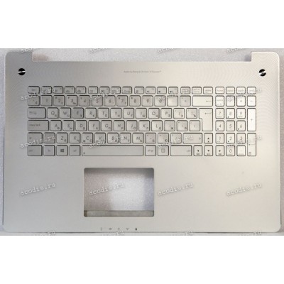 Keyboard Asus N750J серебристая, металл, русифицированная (13N0-PTA0211, 13NB0201AM0411 )+Topcase 