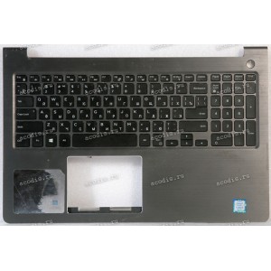 Keyboard Dell Vostro 15-5568 P62F001 серый металлик, русифицированная (AM1Q0000700, 0Y2HNT, NSK-EC0BV, AM1Q0000600)+Topcase 