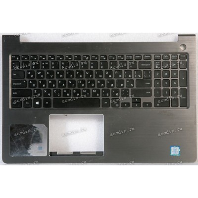 Keyboard Dell Vostro 15-5568 P62F001 серый металлик, русифицированная (AM1Q0000700, 0Y2HNT, NSK-EC0BV, AM1Q0000600)+Topcase 