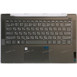 Keyboard Lenovo IdeaPad 5 14ITL05 черная матовая русифицированная (5CB1A13854, ET2UZ000100, AM2UZ000C10, 8S5CB0Y88703, PR4SB-RU, SN20W85368, SG-A1910-XAA, 8SSN20W85368) +Topcase Upper C81YM AL_BLK FP BLKB_RUS NEW original