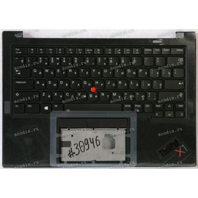 Keyboard Lenovo ThinkPad X1 Carbon Gen 9th чёрная, матовая русифицированная (5M11C53361, AM1U8000800, 8SSN20Z77405S, SN20Z77405-01, PK131U82B06, V201220AS1) c подсветкой +Topcase GRP KBD BZL,RUS,WW,DB,SUN NEW original
