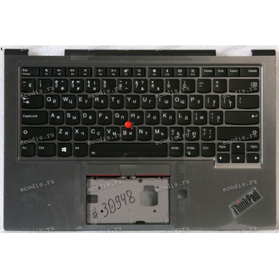 Keyboard Lenovo X1 Yoga 4th Gen черная матовая русифицированная (5M10V24935, SN20R55510, PK131AF2B06, CS19BL-84SU, 8SSN20R55510C, AM1AF000C00, 5M10V24971) +Topcase GRP,KBD,BZL,RUS,WW,IG,TRA NEW original
