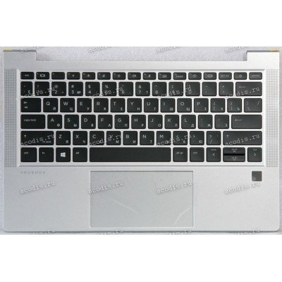Keyboard HP ProBook 635 Aero G8 черная матовая русифицированная в серебристом топкейсе (M30681-251, 6070B1839901, B193926BS1, 6034B0046401) SPS-TOPCOVER W/KBD BL SR RUSS