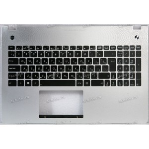 Keyboard Asus N56 серебристый металл, русифицированная (13NB03Z1P02011-1, 13NB03Z1AM0301)+Topcase 