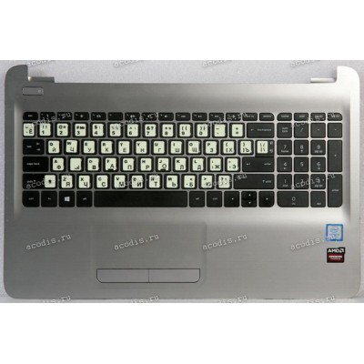 Keyboard HP 15-AY 116TX  чёрная в серебристом топкейсе, thai (AM1EM000310, V151802AS3, 7J1690)+Topcase