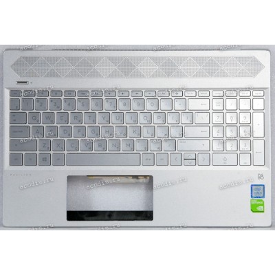 Keyboard HP Pavilion 15-CS2010 UR 6PR99, 0030 ur серебристый, русифицированный +Topcase