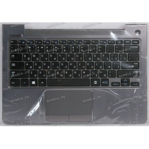 Keyboard Samsung NP530U3C-A02RU + topcase 5ULTRA series (p/n: BA75-04042M) (Black-DarkSilver/Matte/RUO) чёрная в тёмносеребристом топкейсе русифицированная