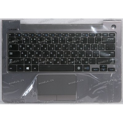 Keyboard Samsung NP530U3C-A02RU + topcase 5ULTRA series (p/n: BA75-04042M) (Black-DarkSilver/Matte/RUO) чёрная в тёмносеребристом топкейсе русифицированная